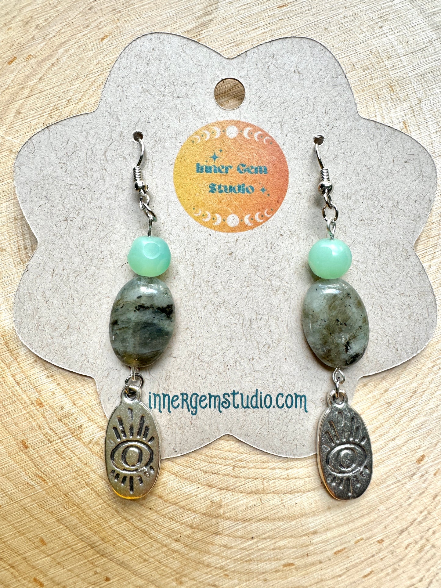 Labradorite Eye Dangle Earrings