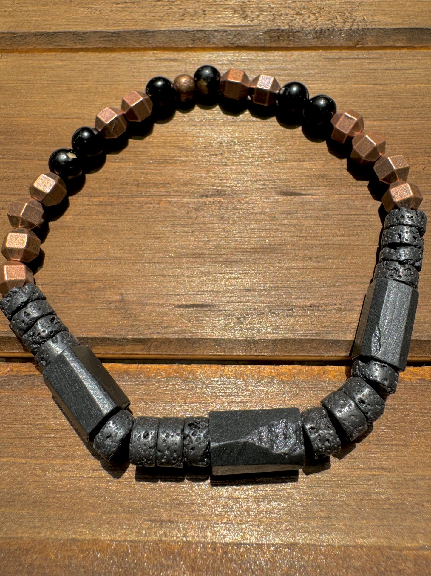 Dean Black Tourmaline Stretch Bracelet
