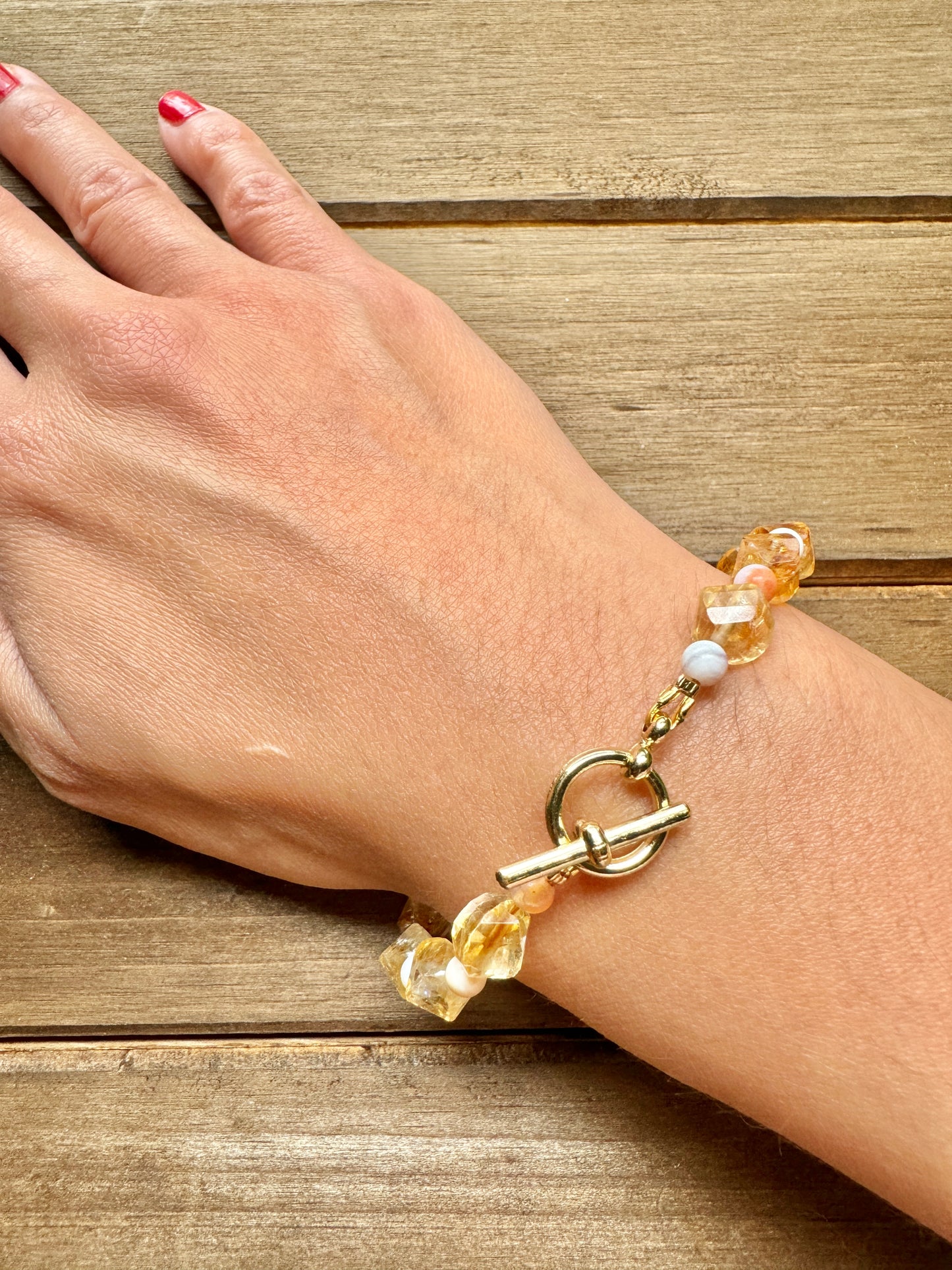 Citrine bracelet with toggle clasp