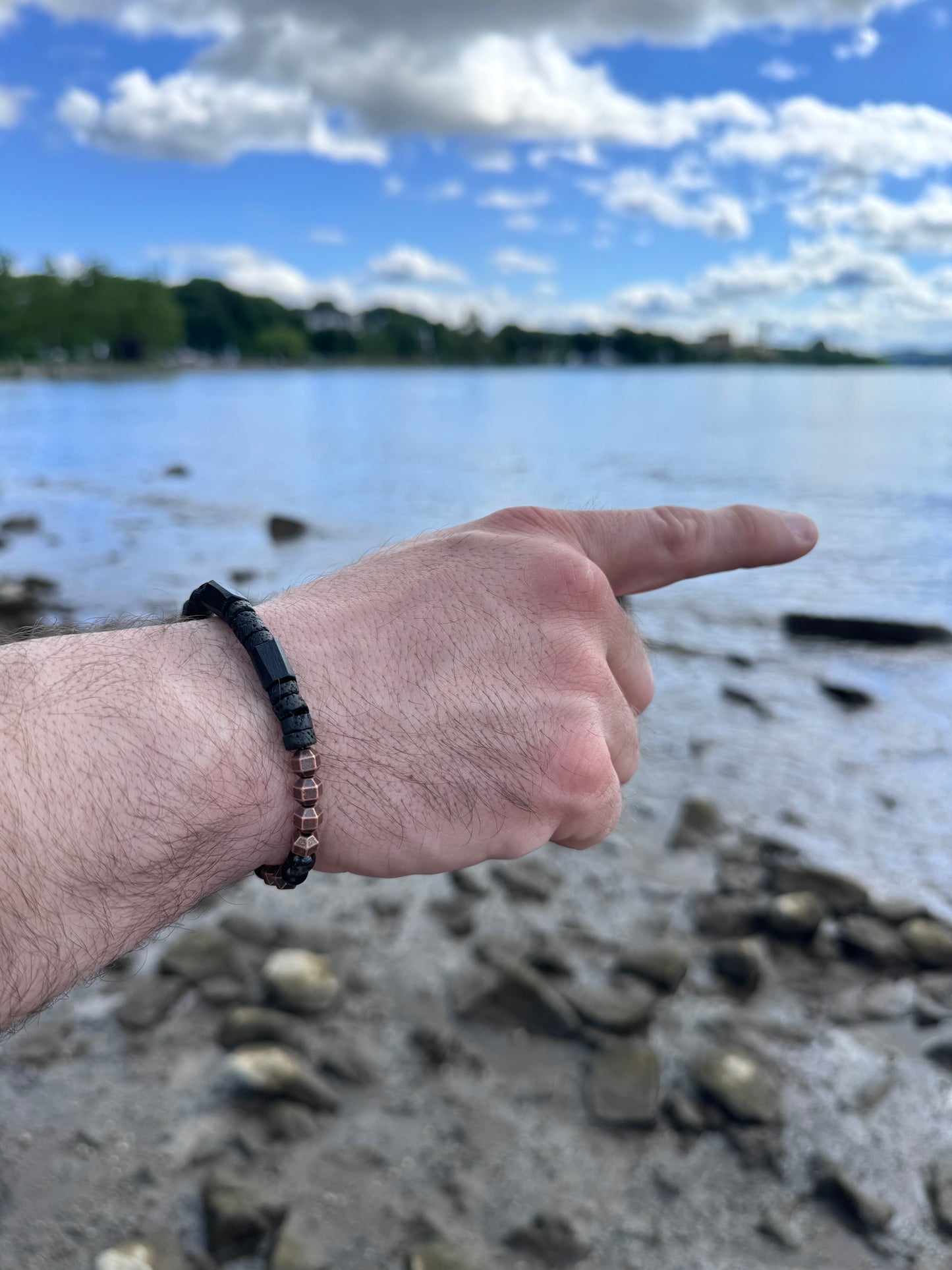 Dean Black Tourmaline Stretch Bracelet