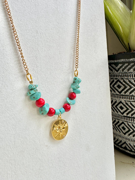 Blue howlite necklace