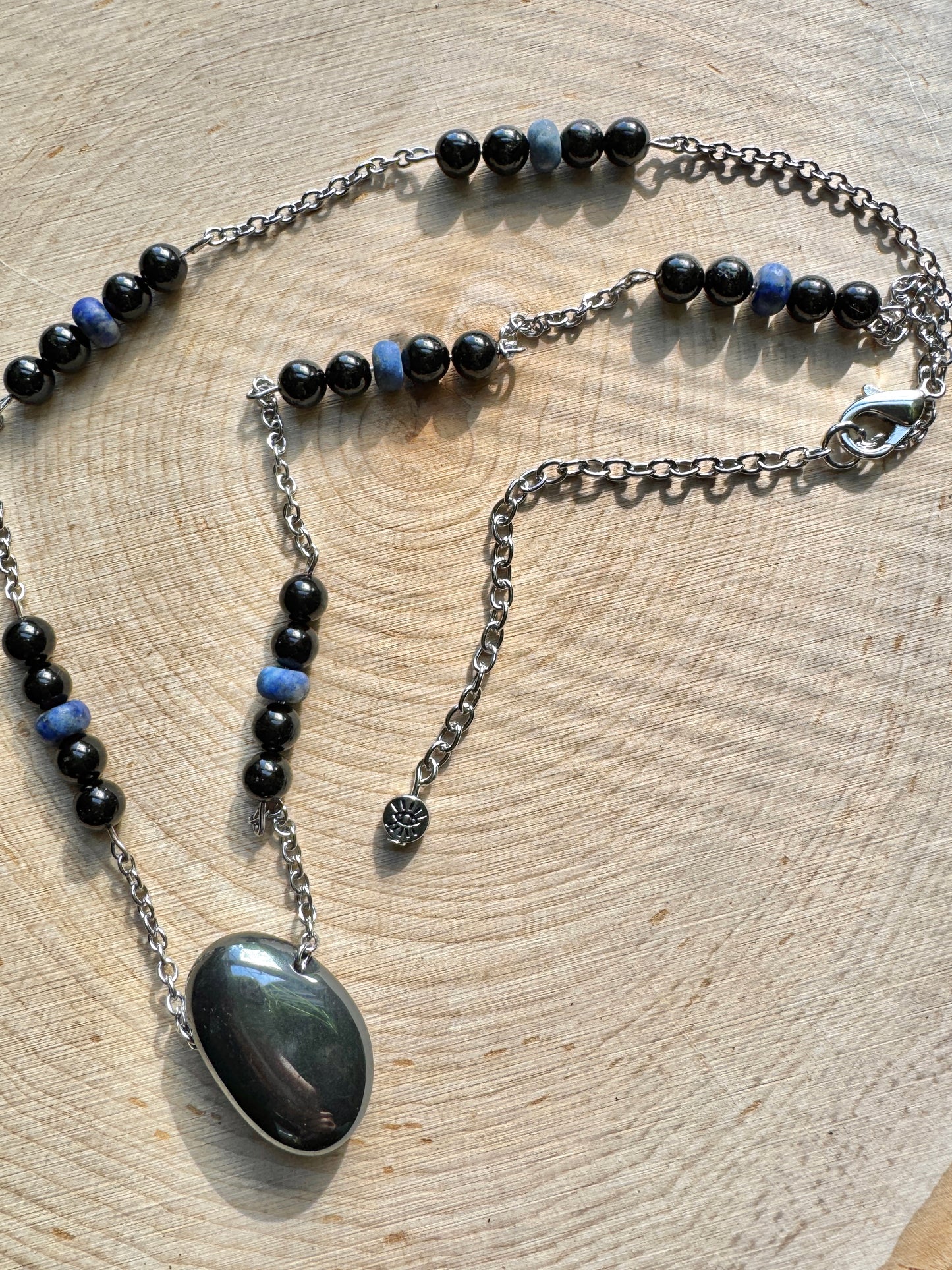 Hematite and Black Tourmaline Necklace