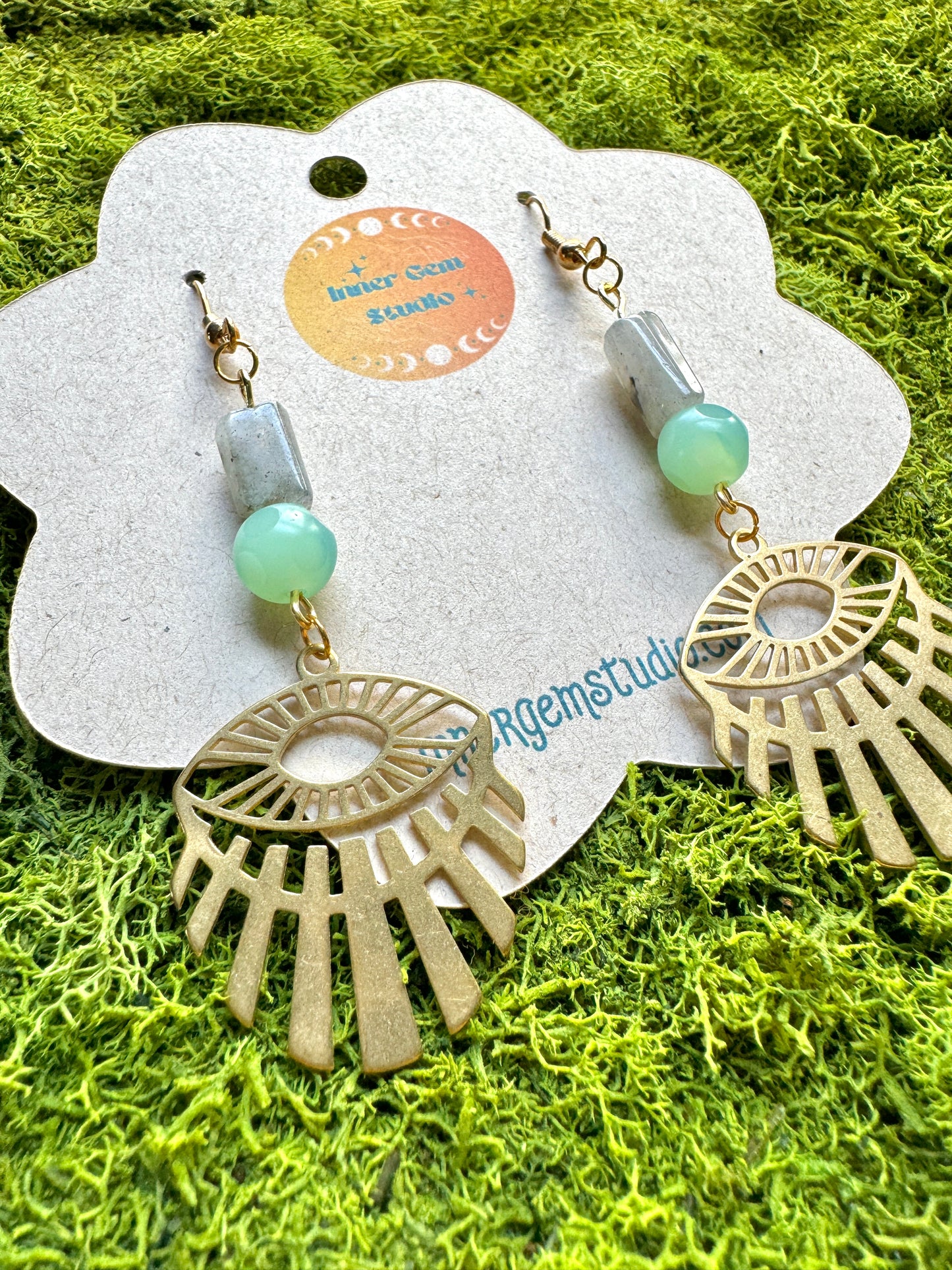 Labradorite Eye Dangle Earrings