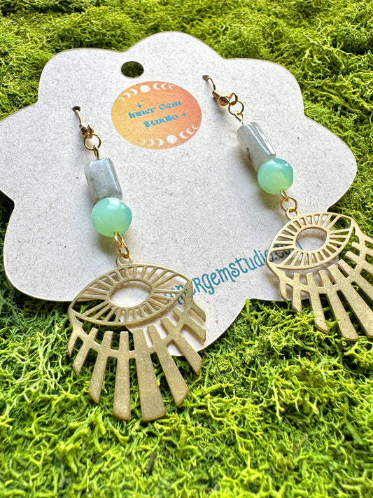 Labradorite Eye Dangle Earrings