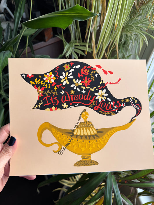 It's already yours, aladdin lamp, law of attraction print