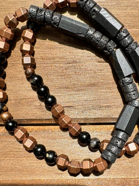 Dean Black Tourmaline Stretch Bracelet