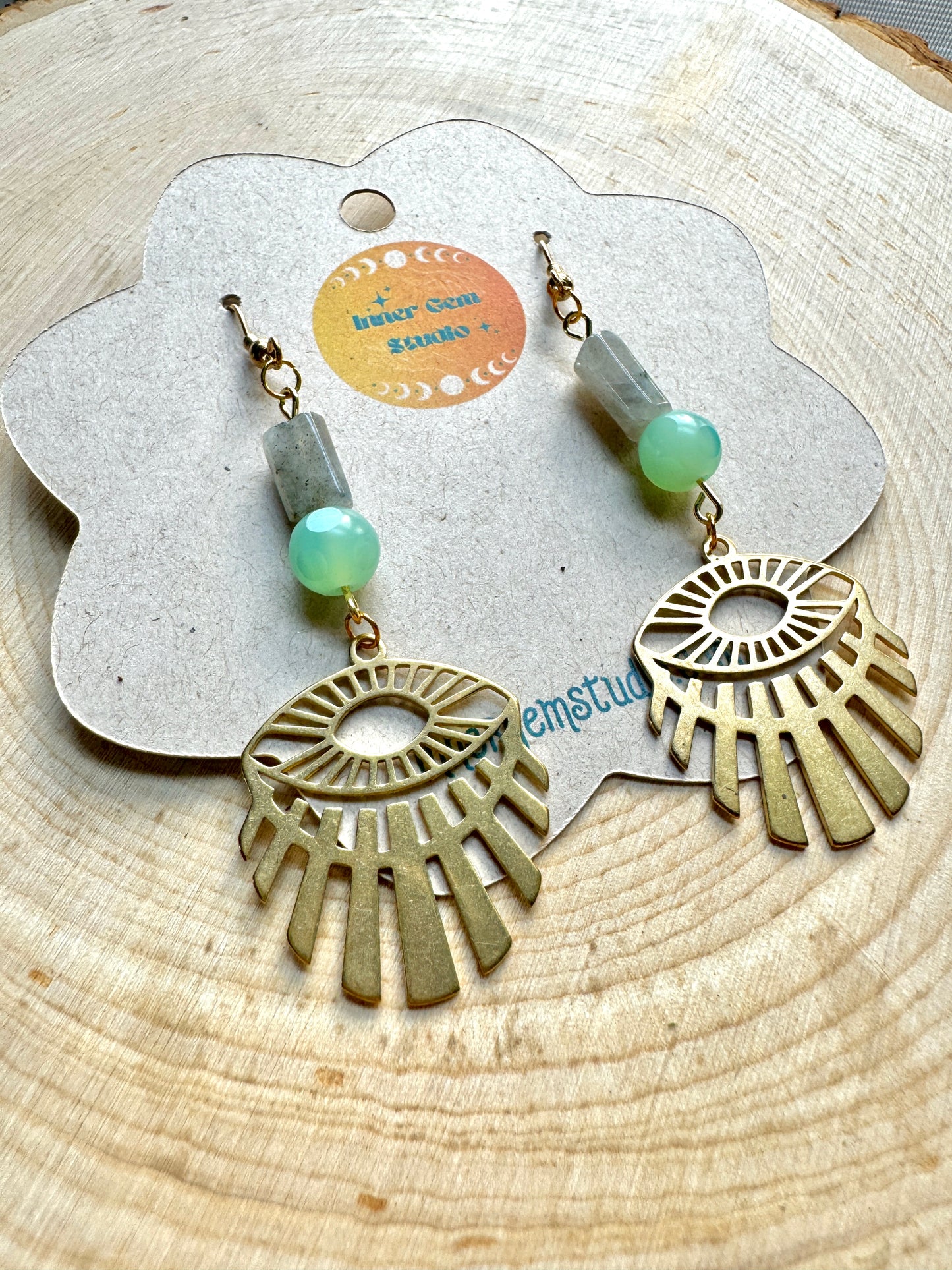 Labradorite Eye Dangle Earrings