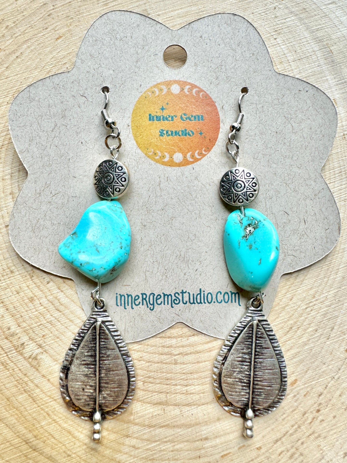 Blue Howlite Drop Earrings