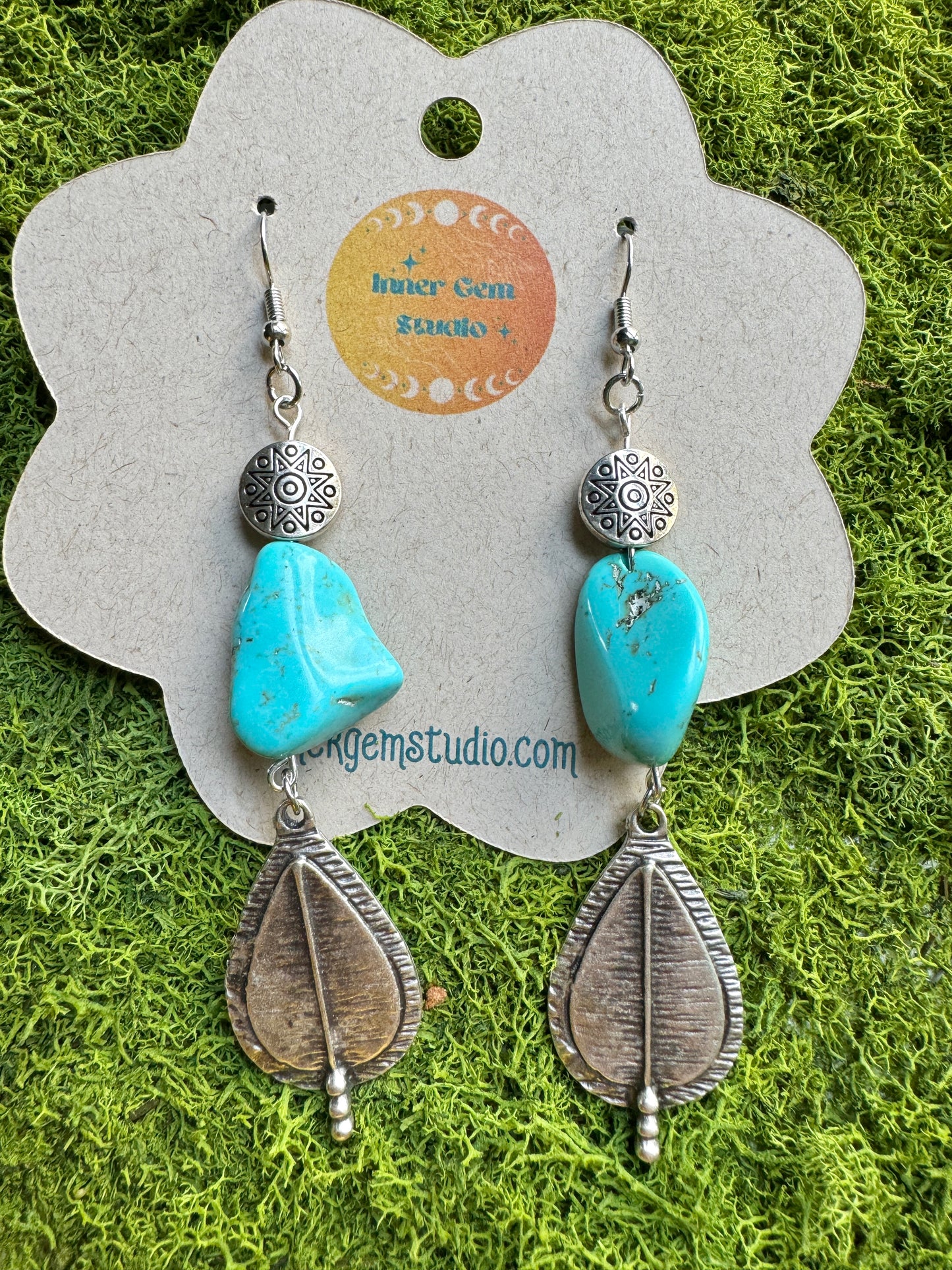 Blue Howlite Drop Earrings