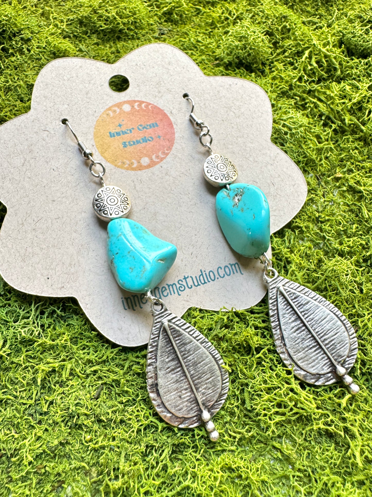 Blue Howlite Drop Earrings