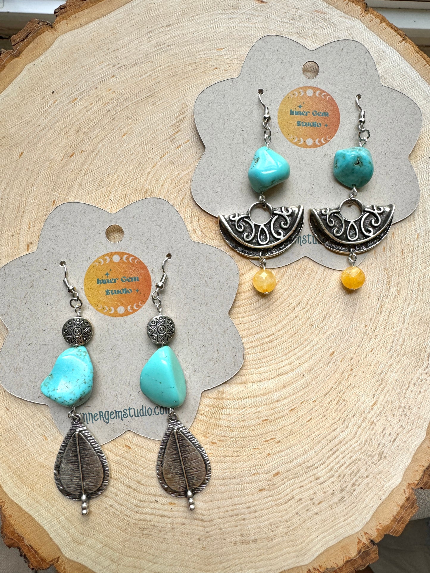 Blue Howlite Drop Earrings