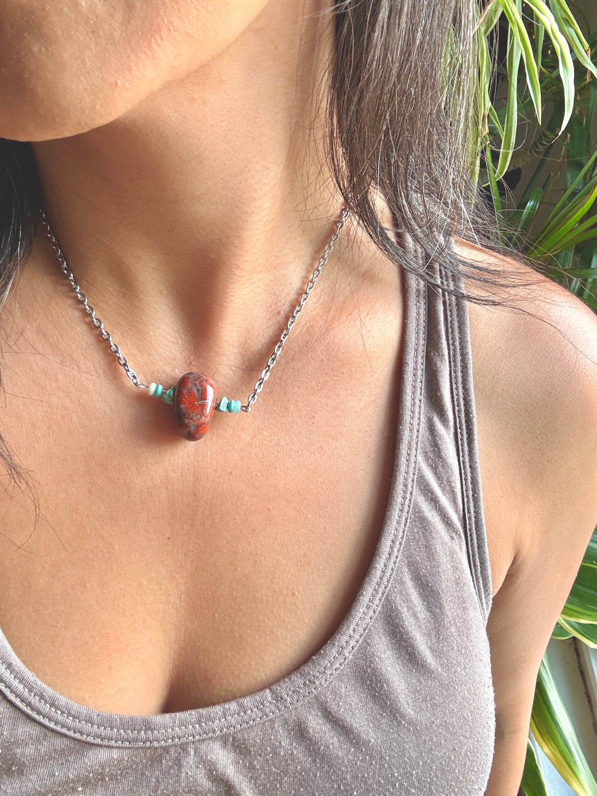 Red Jasper Tumble Necklace