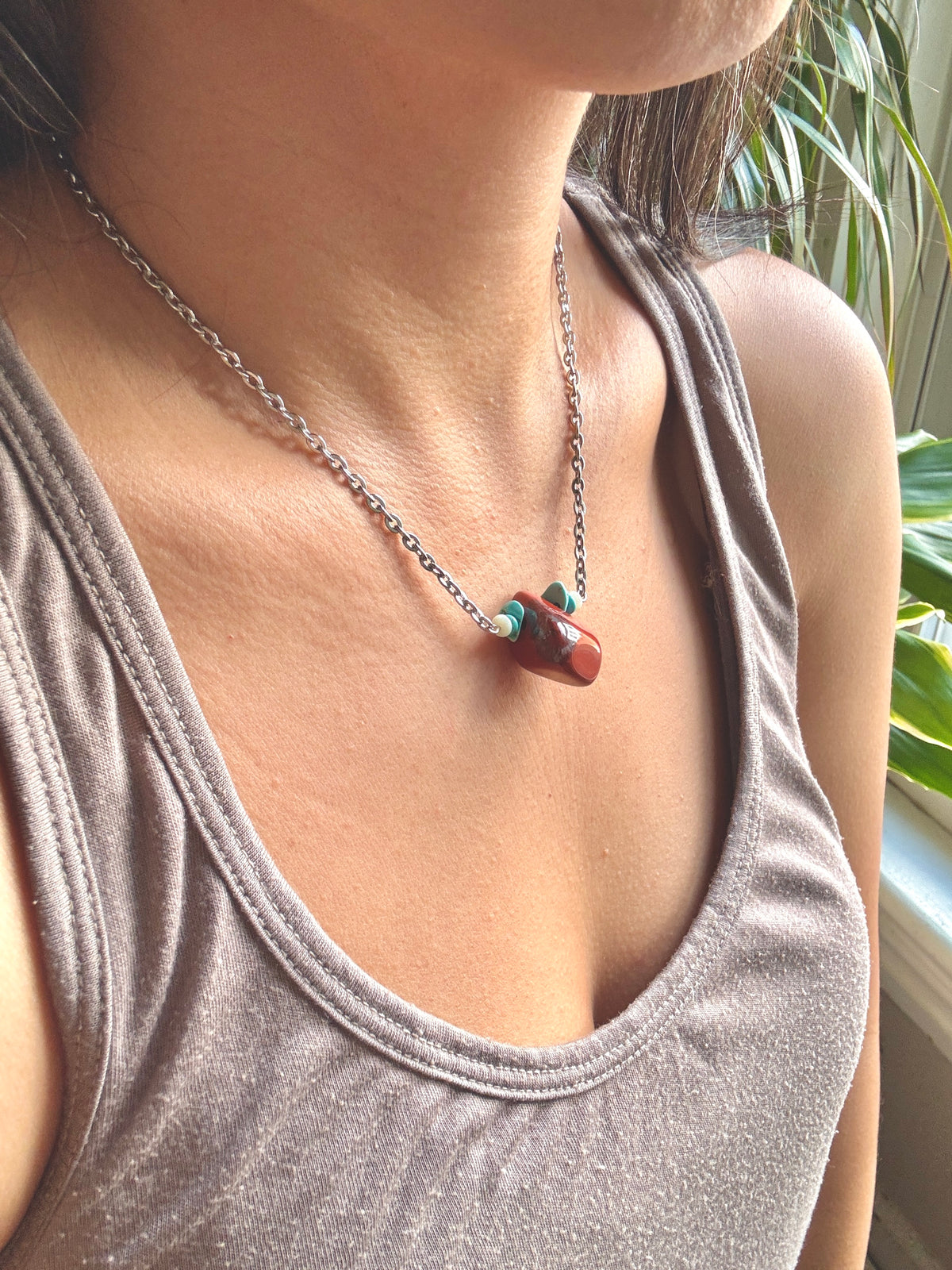 Red Jasper Tumble Necklace